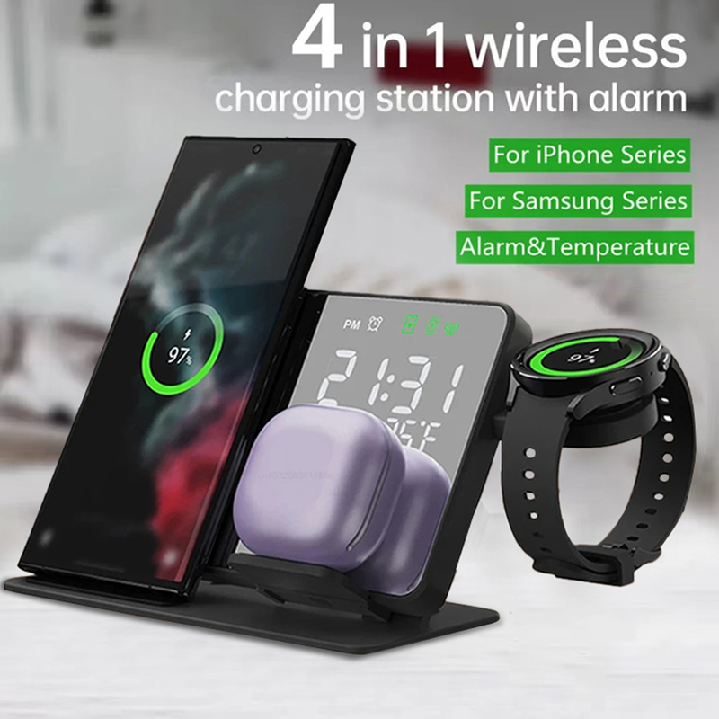 Smartwatch Watches Compatible With Iphone - Wireless Charger Alarm Clock Stand Fast