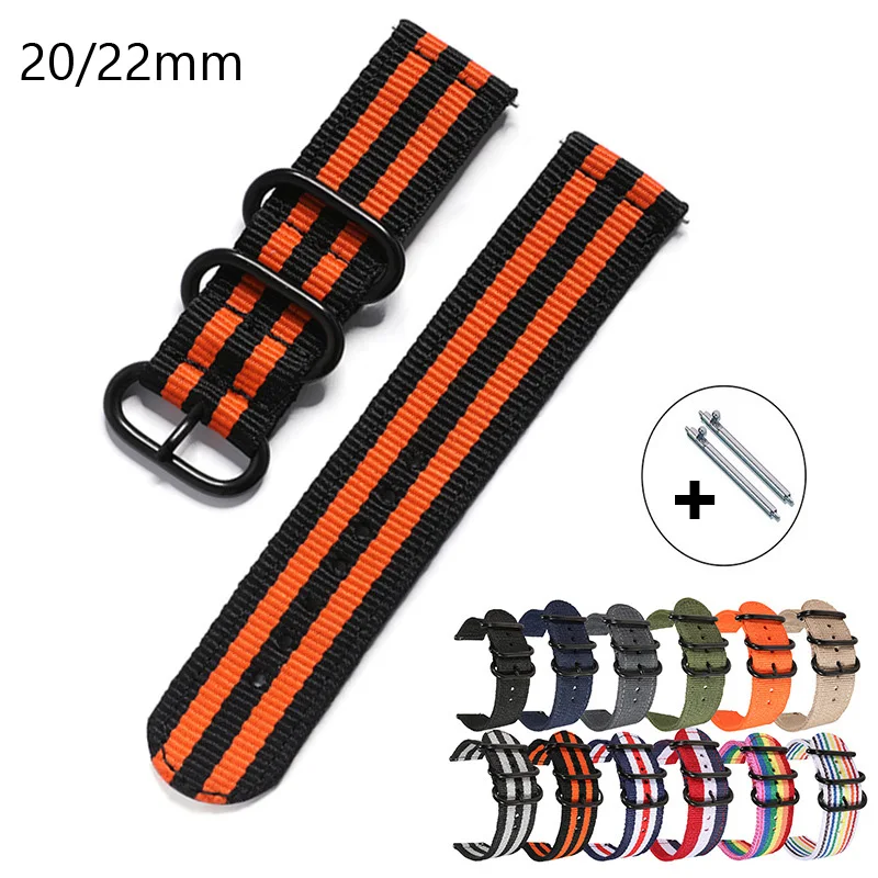 Smartwatch Army Watches For Men - 20mm 22mm Universal Nylon Watch Strap