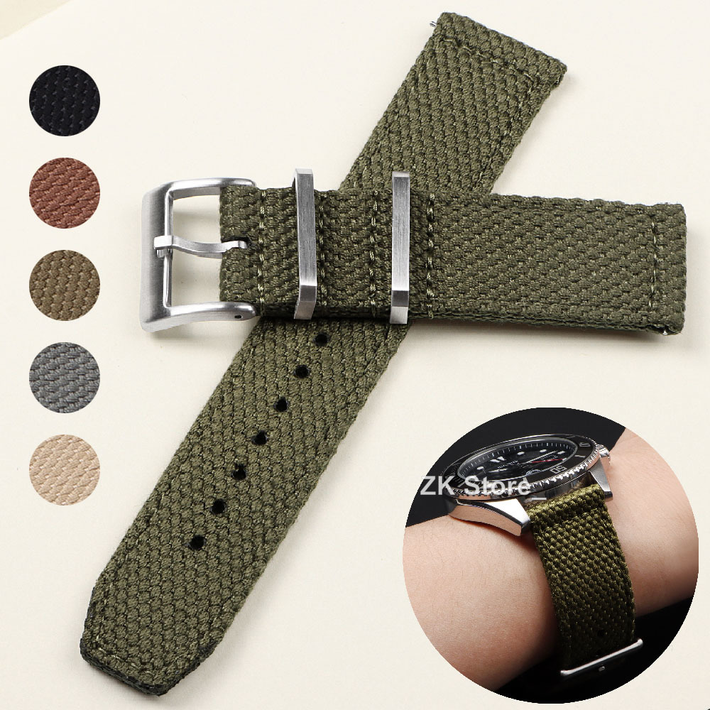 Smartwatch Army Watches For Men - Linen Nylon Watch Straps 20mm 22mm