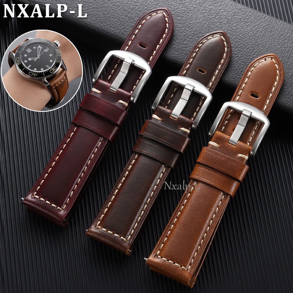 Omega Watches Smartwatch - Oil Wax Cowhide Strap 18 20mm