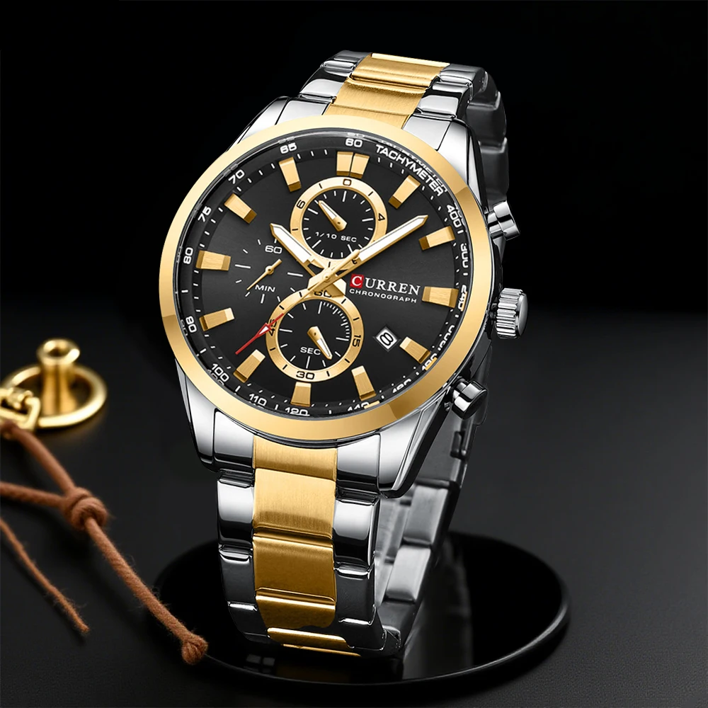 Analog Quartz Watch - CURREN Casual Quartz Chrono Sport Watches