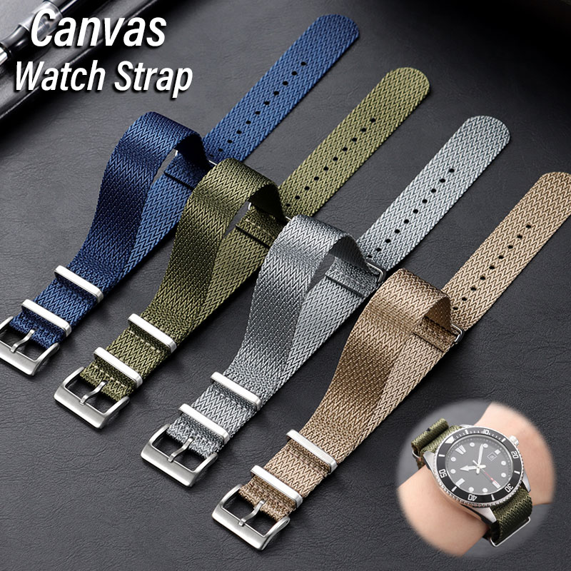 Omega Watches Smartwatch - Canvas Nylon Watch Band 18mm 20mm