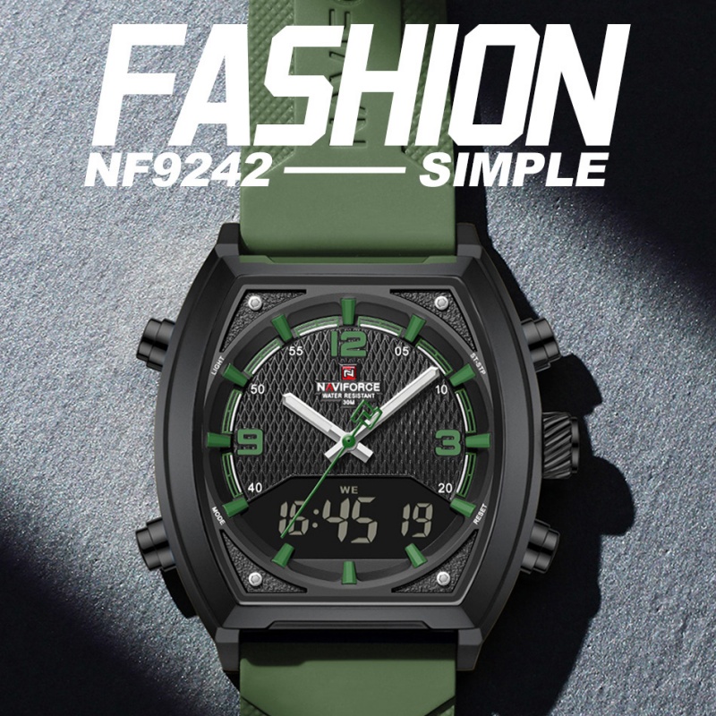 NAVIFORCE Men Dual Display Wat - Analog Quartz Watch 评论和价格
