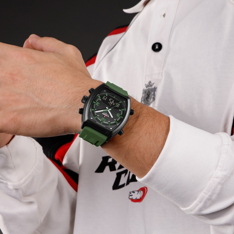 NAVIFORCE Men Dual Display Wat - Analog Quartz Watch 评论和价格