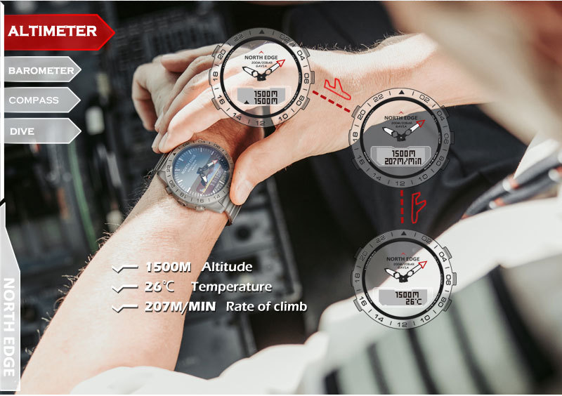 NORTH EDGE Luxury Men Smart Wa - Smartwatch Army Watches For Men 评论和价格