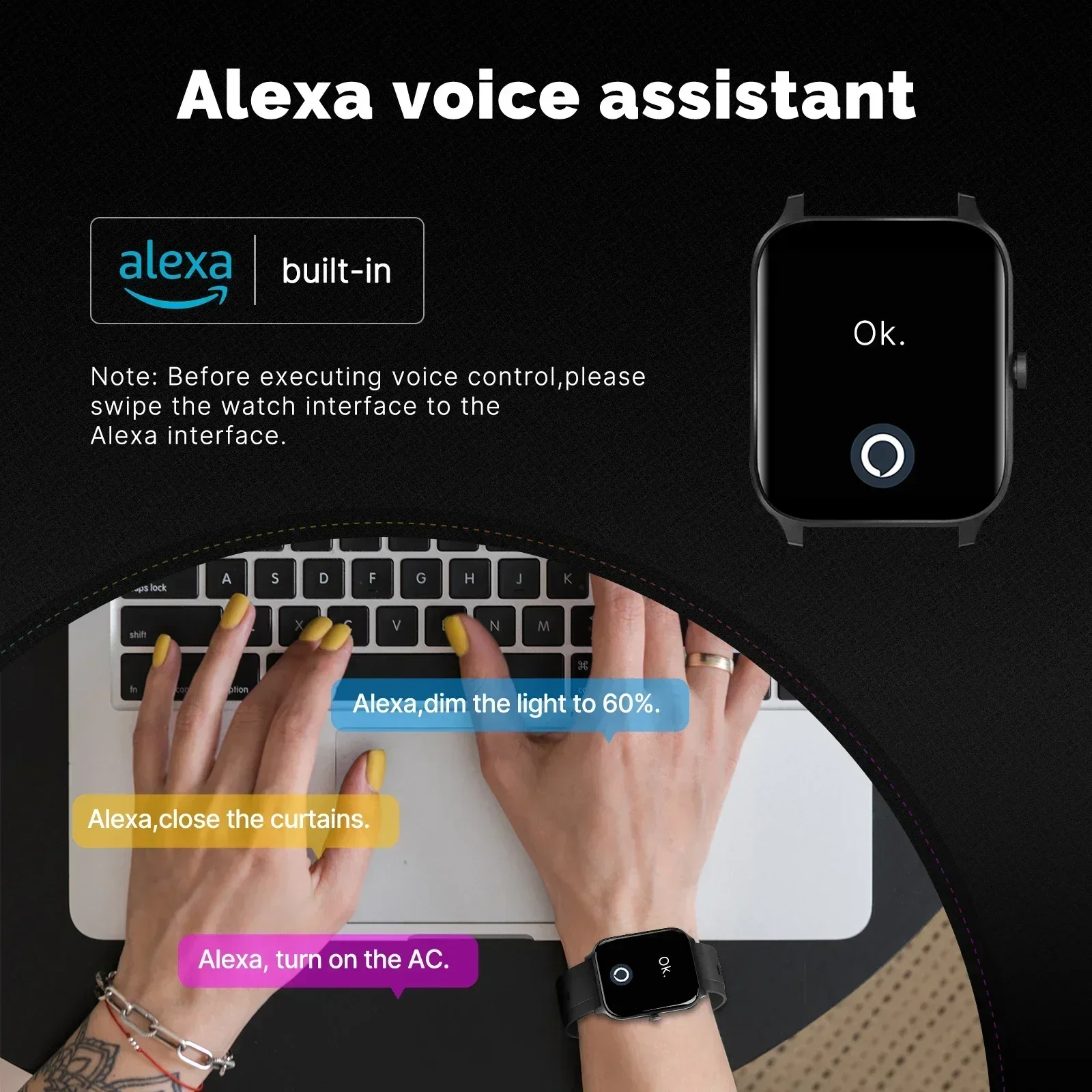 MOES Smart Watch Alexa Built-i - Watch Iwo 评论和价格