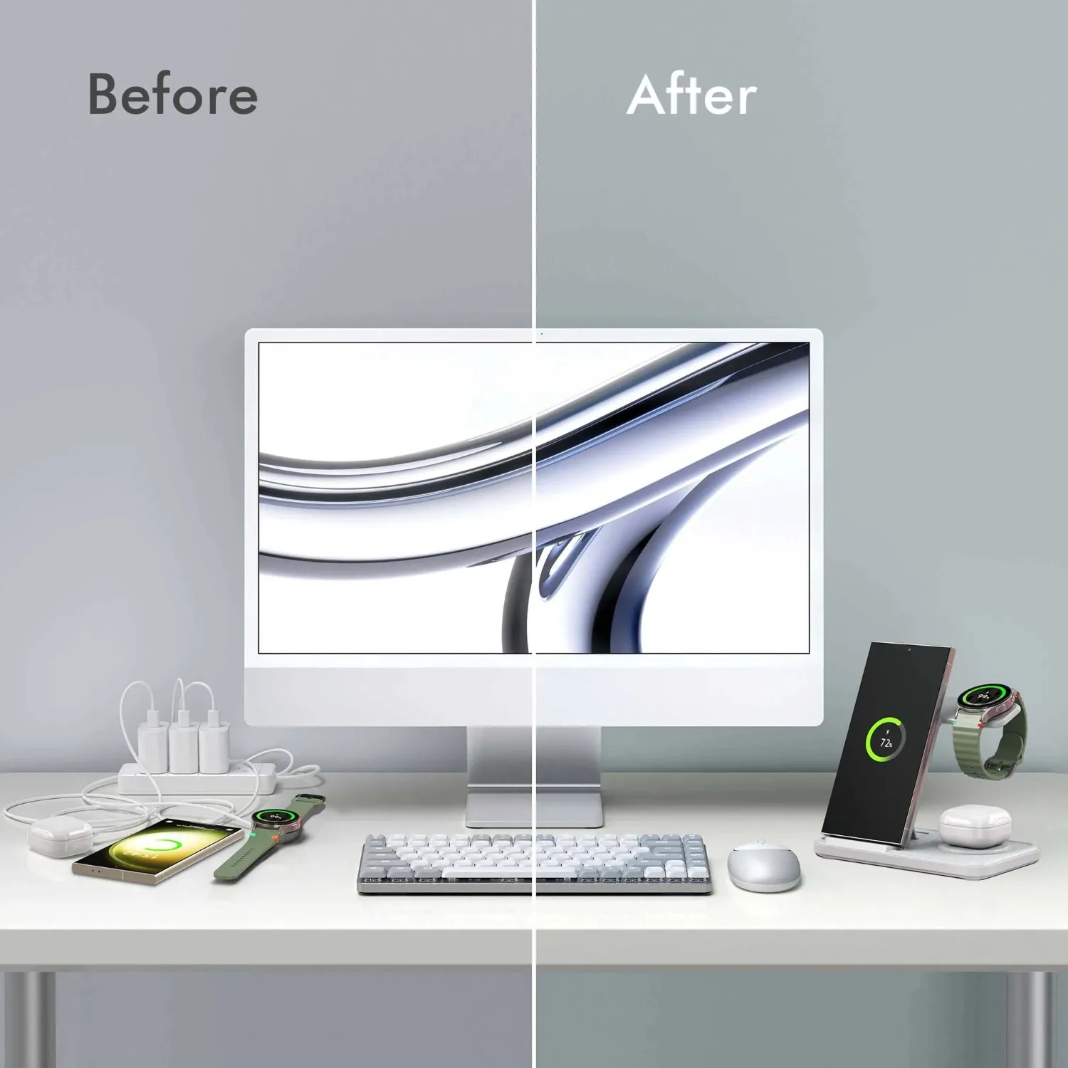 Desktop 3-in-1 Wireless Charge - Smartwatch Watches Compatible With Iphone 评论和价格
