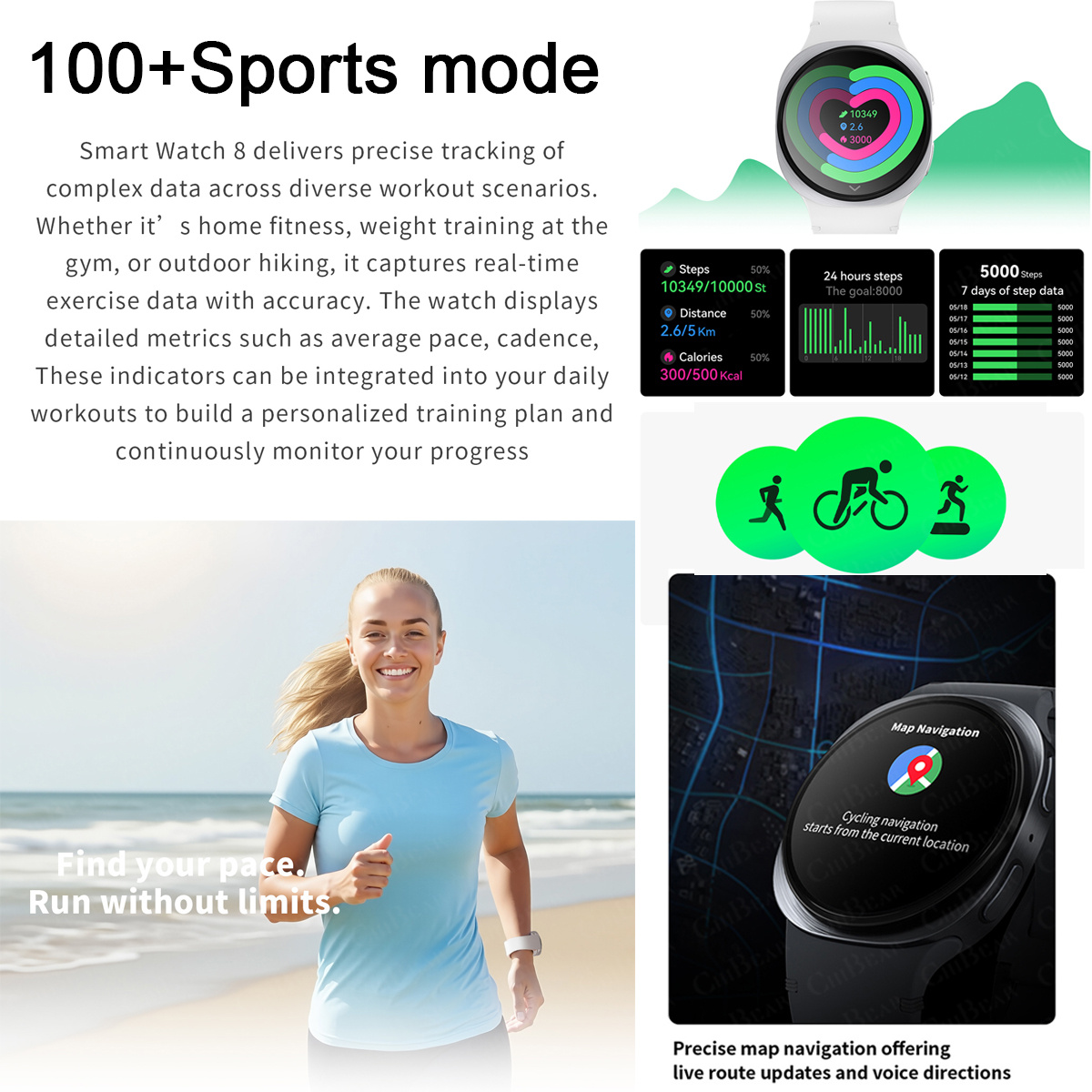 2026 New Watches 8 Mini GPS Tr - Smartwatch Health Watches 评论和价格