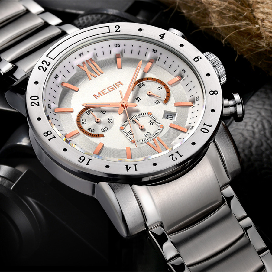 MEGIR Stainless Steel Casual W - Smartwatch Digital Watches For Men 评论和价格