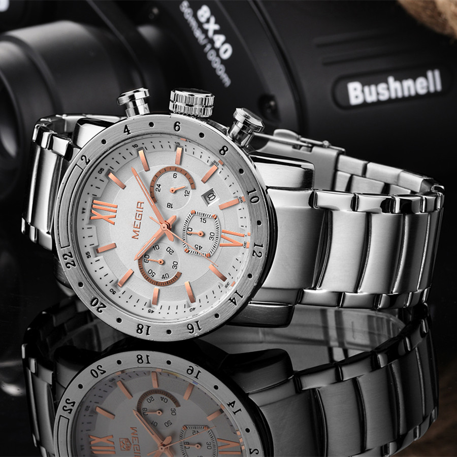 MEGIR Stainless Steel Casual W - Smartwatch Digital Watches For Men 评论和价格