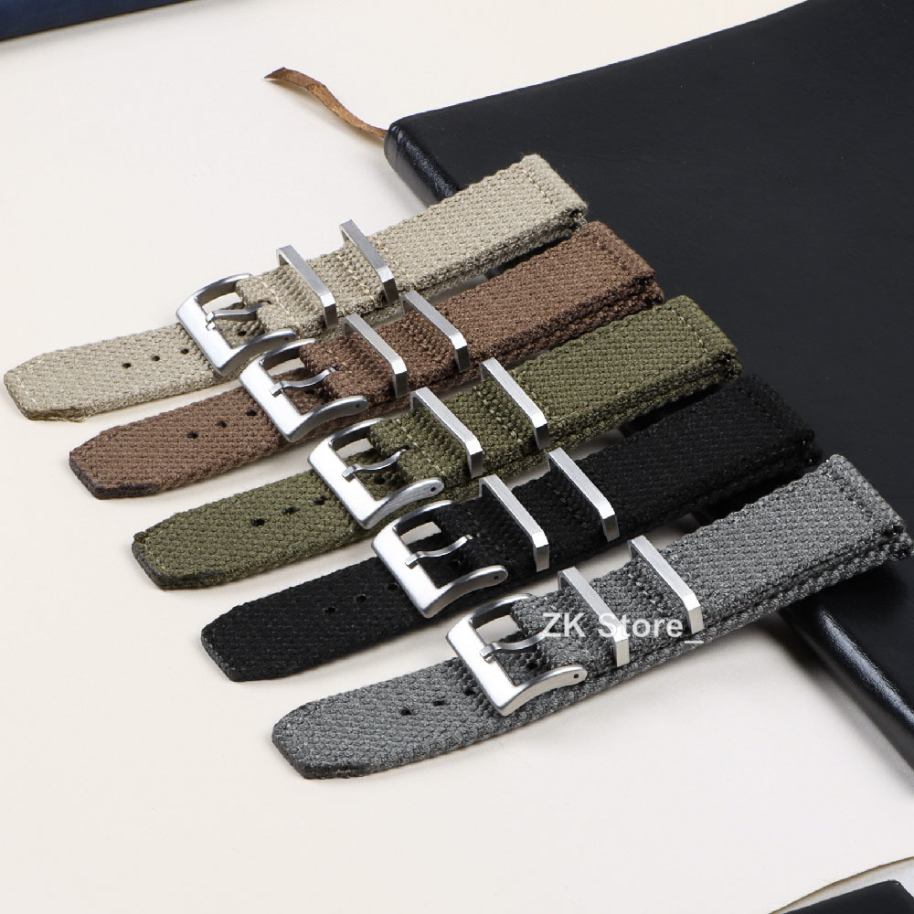 Linen Nylon Watch Straps 20mm  - Smartwatch Army Watches For Men 评论和价格
