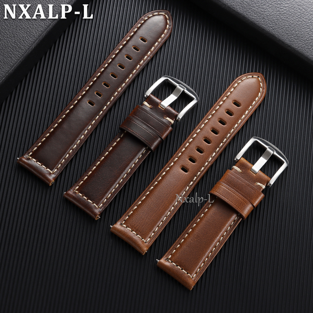 Oil Wax Cowhide Strap 18 20mm  - Omega Watches Smartwatch 评论和价格