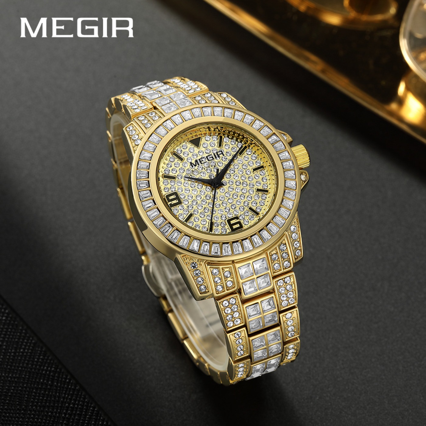 MEGIR Luxury Diamond Watches U - Analog Quartz Watch 评论和价格
