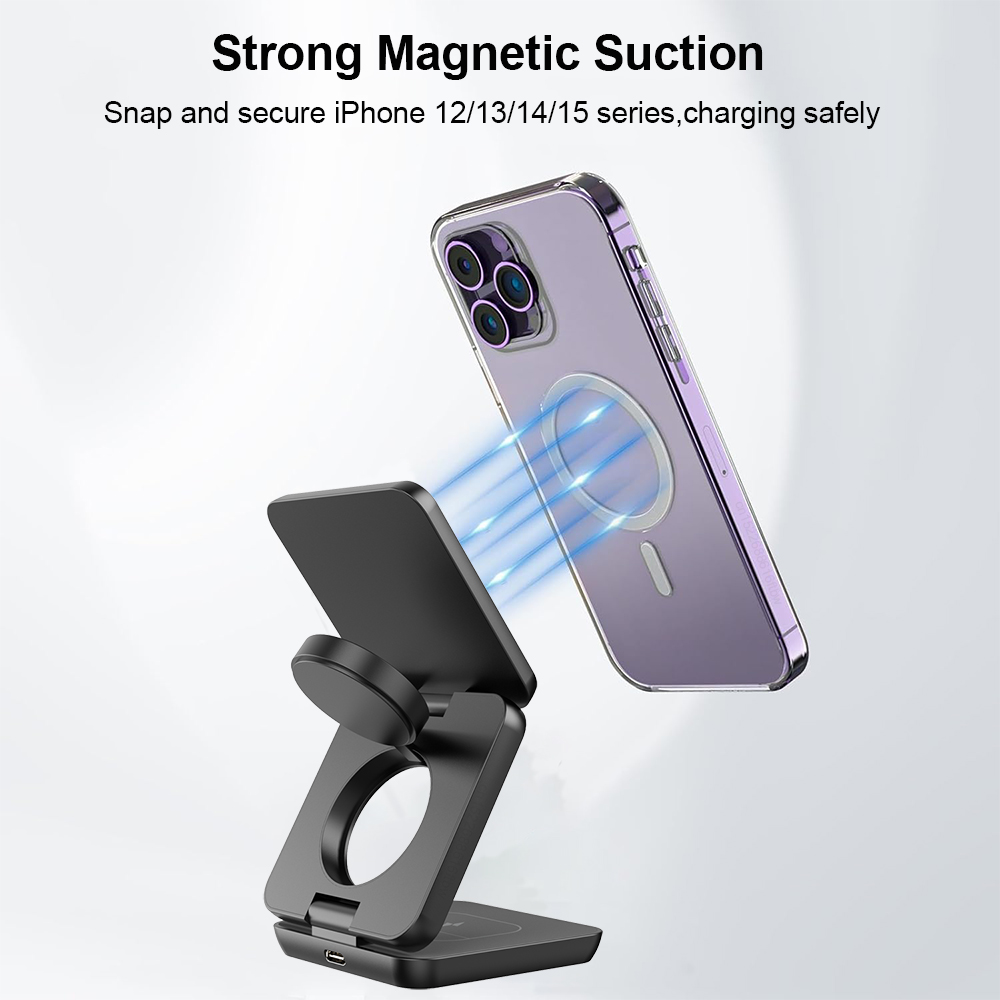 3 in 1 Foldable Magnetic Wirel - Smartwatch Watches Compatible With Iphone 评论和价格