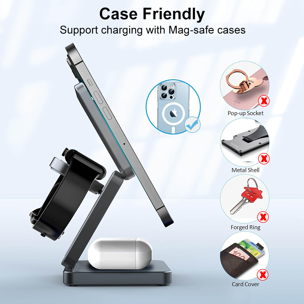 3 in 1 Foldable Magnetic Wirel - Smartwatch Watches Compatible With Iphone 评论和价格