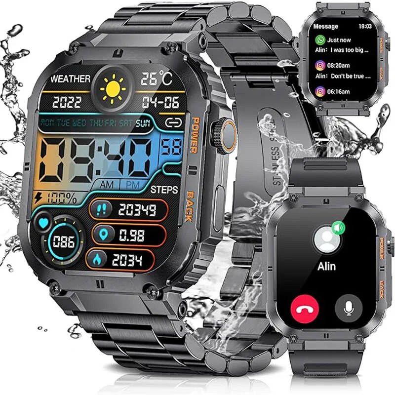 LIGE Outdoor Sports Fitness Sm - Smartwatch Digital Watches For Men 评论和价格