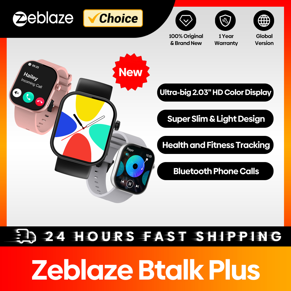 New Zeblaze Btalk Plus Voice C - Smartwatch Health Watches 评论和价格