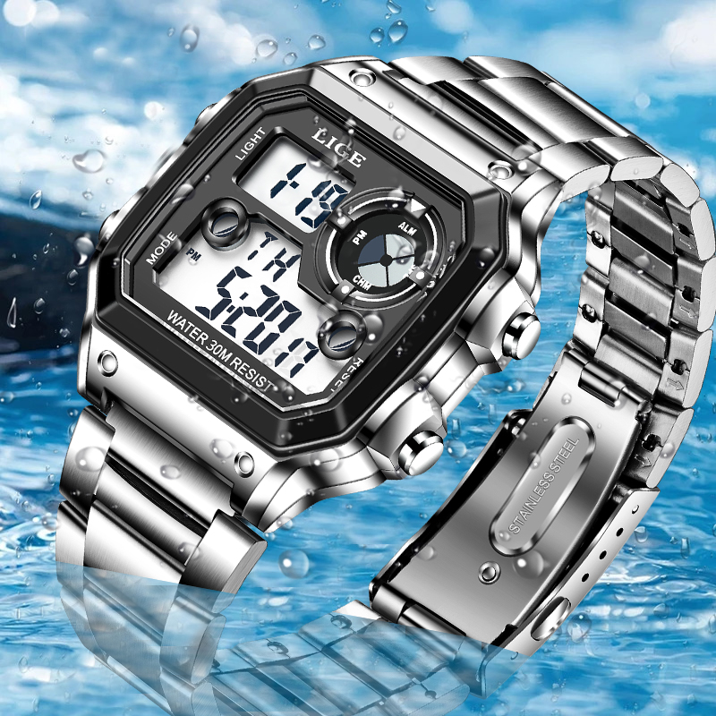 LIGE Fashion Casual Electronic - Analog Quartz Watch 评论和价格