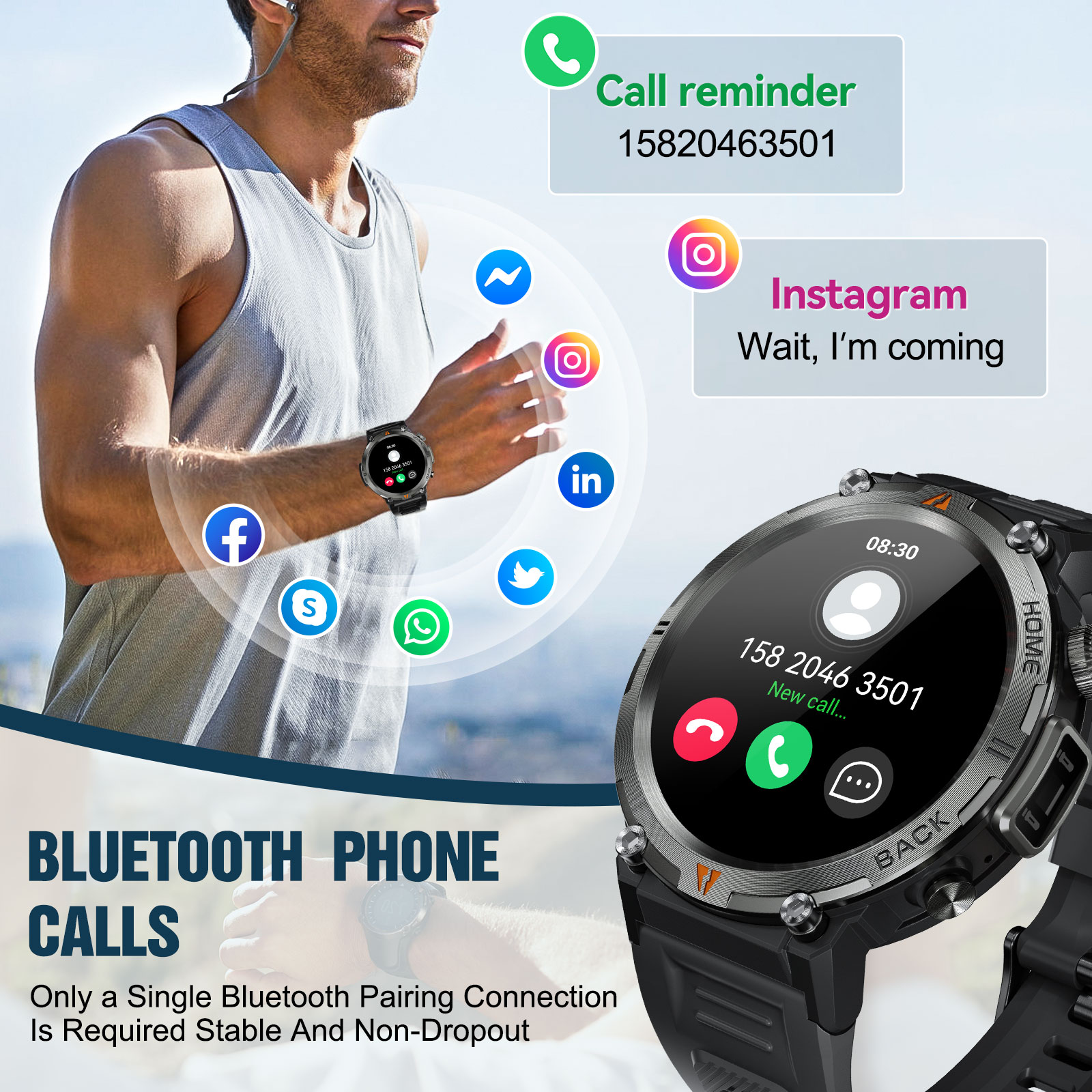EIGIIS KE3 Bluetooth Call Smar - Smartwatch Health Watches 评论和价格