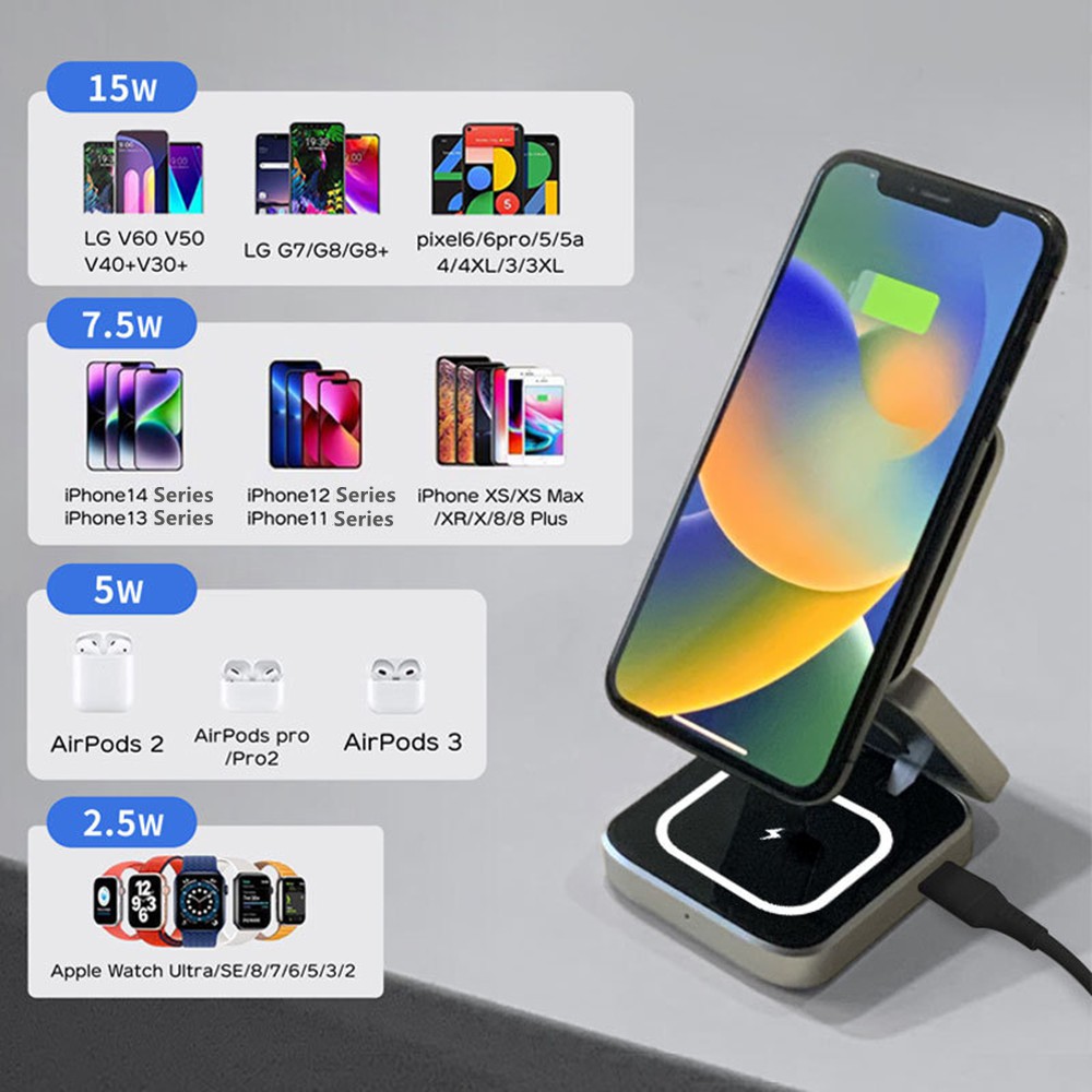 Foldable Magnetic Wireless Cha - Smartwatch Watches Compatible With Iphone 评论和价格