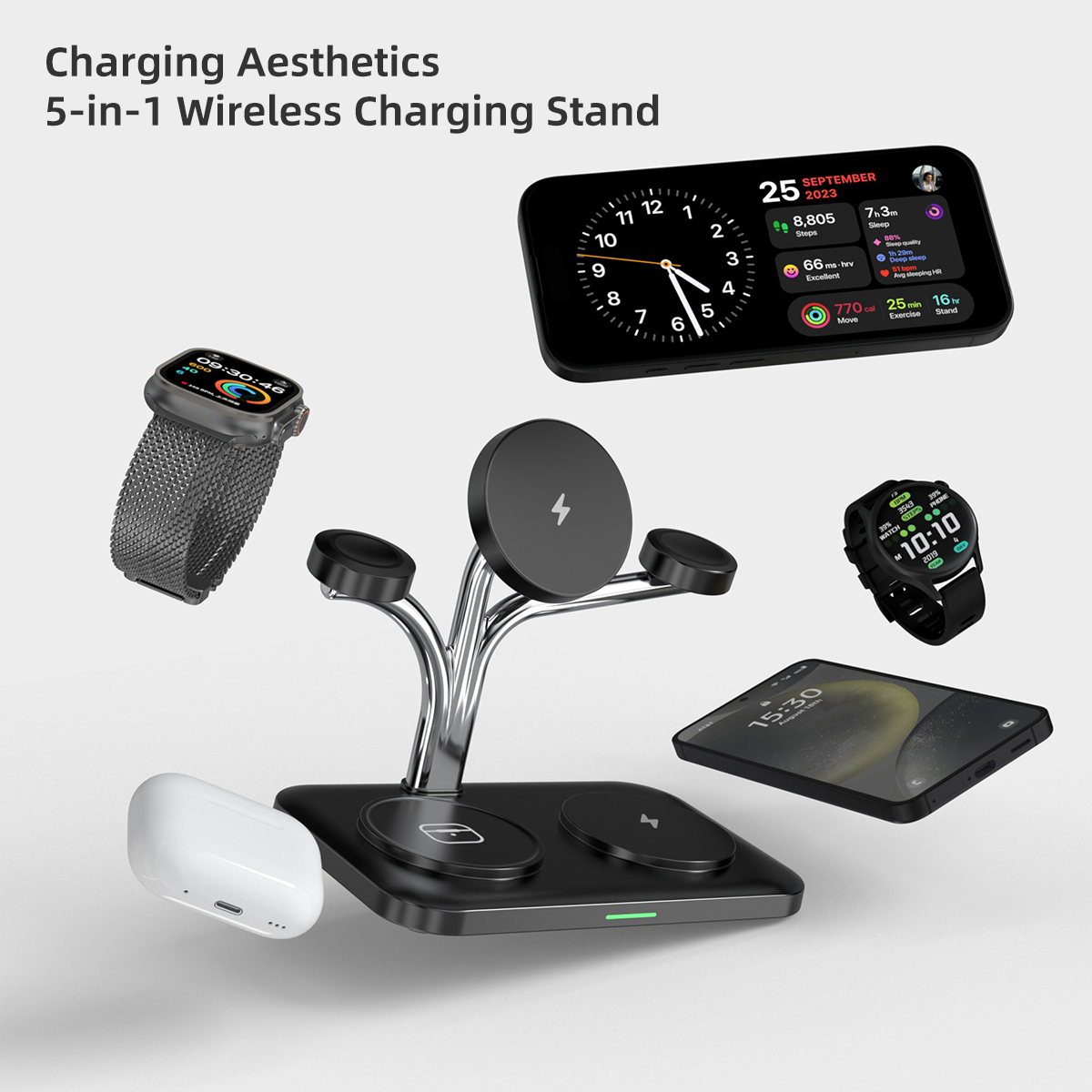 5 IN 1 Magnetic Wireless Charg - Smartwatch Watches Compatible With Iphone 评论和价格