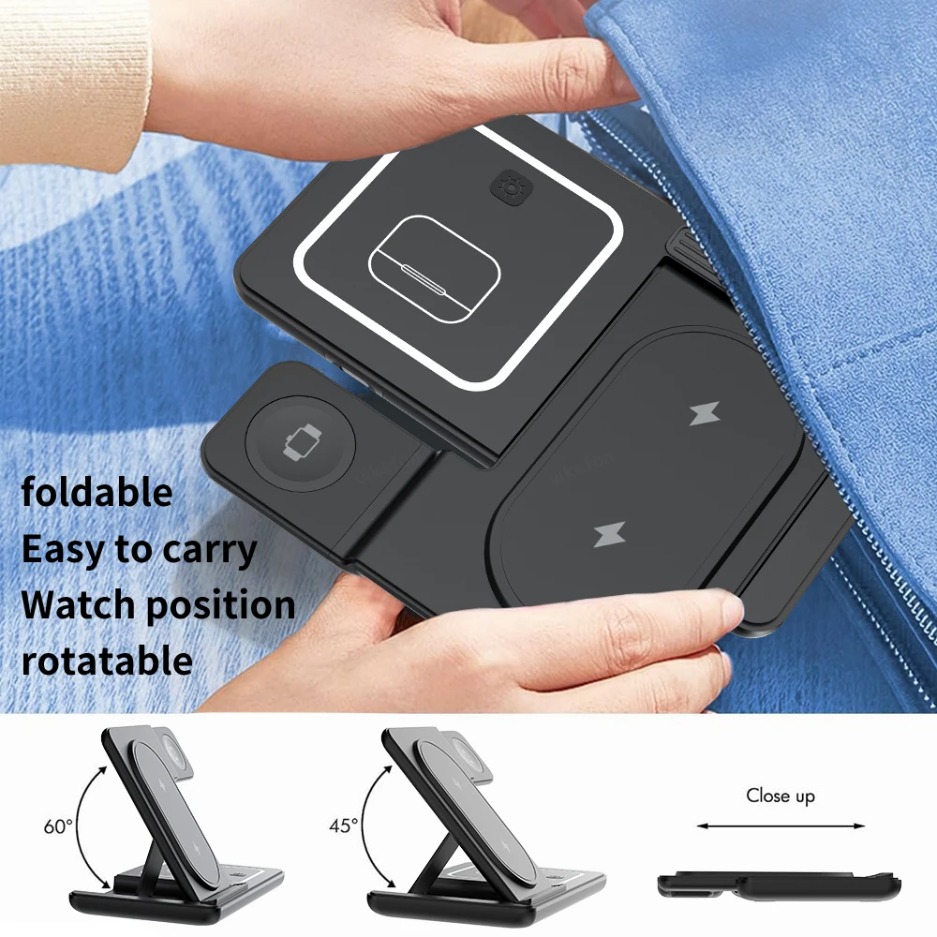 3 In 1 Foldable Wireless Charg - Smartwatch Watches Compatible With Iphone 评论和价格