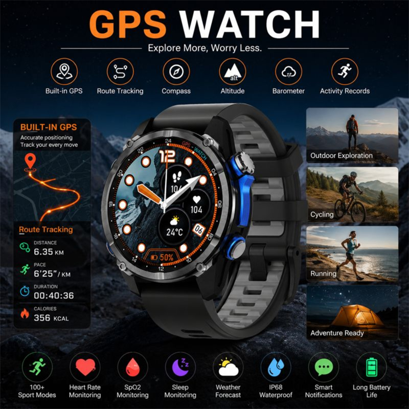 2026 New Army Grade TANK GPS O - Smartwatch Army Watches For Men 评论和价格