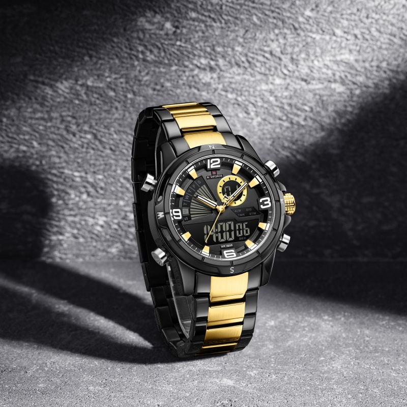 NAVIFORCE Men Dual Display Wat - Analog Quartz Watch 评论和价格